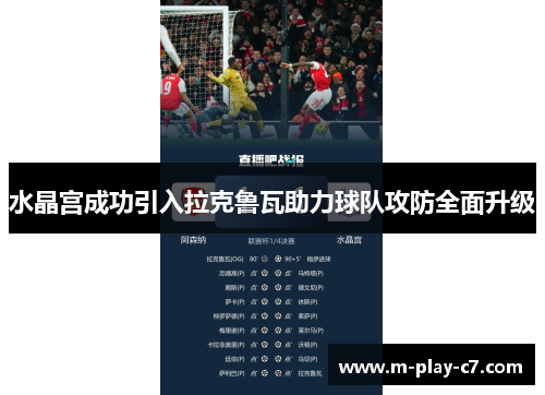 水晶宫成功引入拉克鲁瓦助力球队攻防全面升级